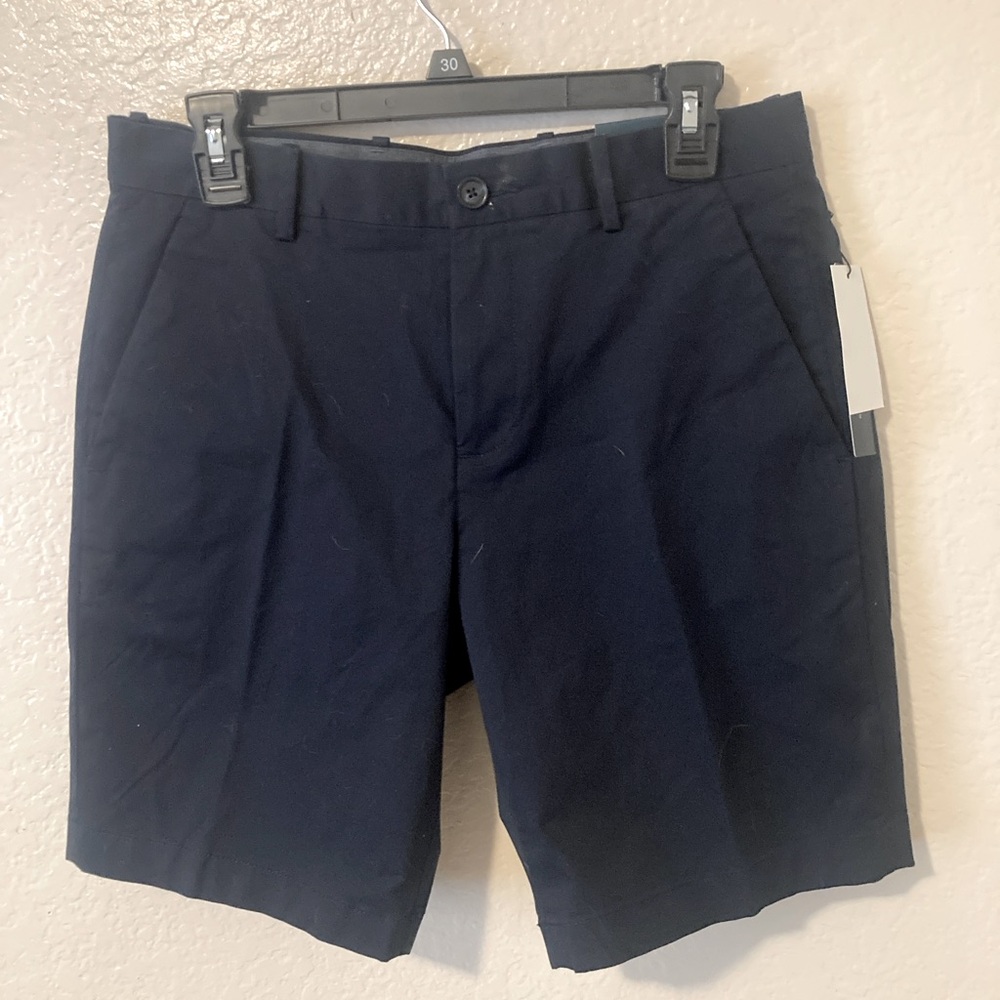 Perry Ellis Dark Blue Flat Front Shorts Stain and water resistant